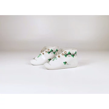 HEREND, PERSIL (PE) PAIR  OF BABY SHOES, HANDPAINTED PORCELAIN  ! (A014)