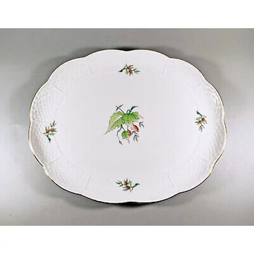 HEREND, ROSEHIP MOTIVE (417) CHARGER TRAY 12", HANDPAINTED PORCELAIN ! (A034)