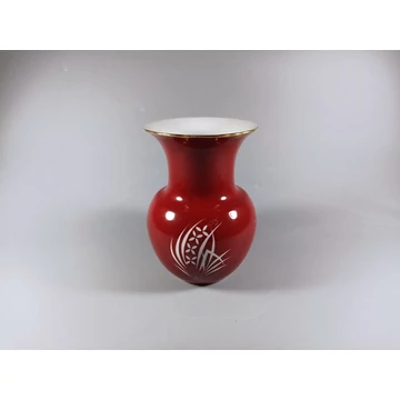HEREND, RED ESTERHAZY CHINESE ORIENTAL FLOWER VASE, HANDPAINTED PORCELAIN (B113) HEREND, RED ESTERHAZY CHINESE ORIENTAL FLOWER VASE, HANDPAINTED PORCELAIN (B113)
