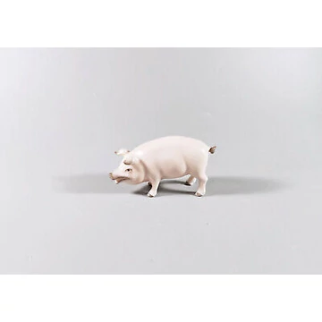 HEREND, PIG STANDING 3", MINIATURE HANDPAINTED PORCELAIN FIGURINE ! (I072)