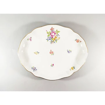 HEREND, PETITE BOUQUET DE ROSE OVAL DISH 10", HANDPAINTED PORCELAIN 1955! (J146)