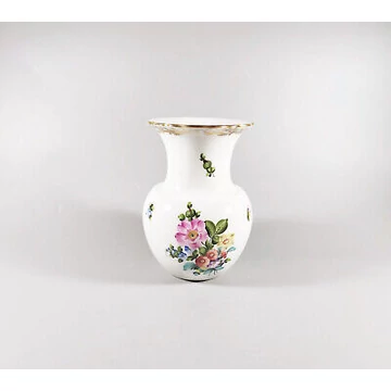 HEREND, BOUQUET DE SAXE D'OR (BS-DO) VASE, HANDPAINTED PORCELAIN ! (J300)