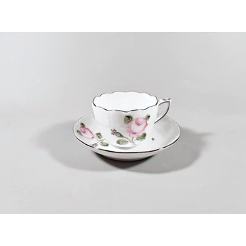 HEREND, VIENNA ROSE PLATINUM COFEE CUP & SAUCER, HANDPAINTED PORCELAIN ! (K008) HEREND, VIENNA ROSE PLATINUM COFEE CUP & SAUCER, HANDPAINTED PORCELAIN ! (K008)