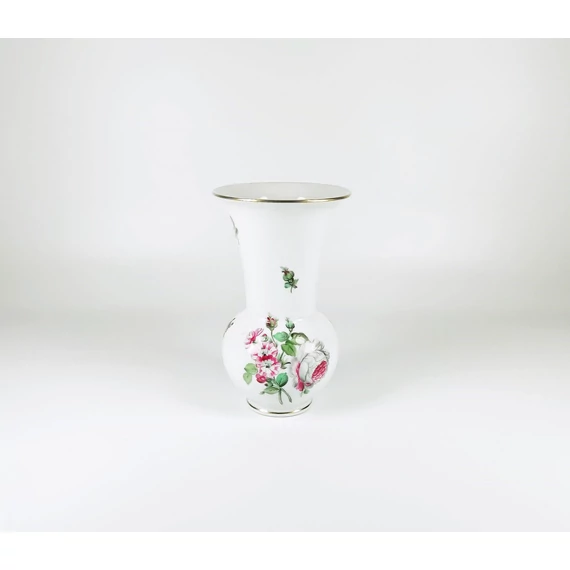 HEREND, WHITE & RED ROSE BOUQUET VASE ", HANDPAINTED PORCELAIN ! (A029)