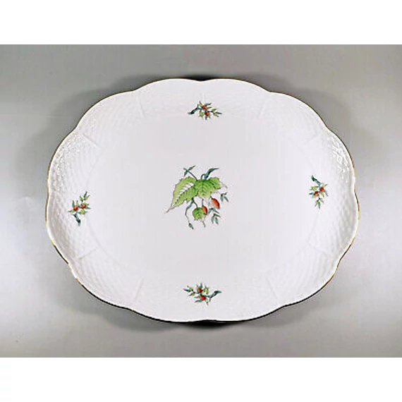 HEREND, ROSEHIP MOTIVE (417) CHARGER TRAY 12", HANDPAINTED PORCELAIN ! (A034)