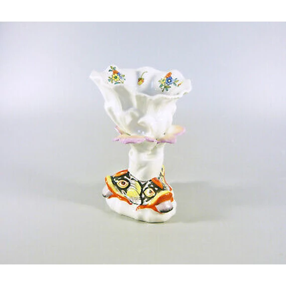 HEREND, ORIENTAL CAVIAR HOLDER WITH FISHES, ANTIQUE HANDPAINTED PORCELAIN (B011)