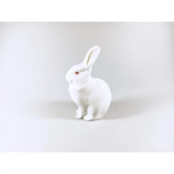 HEREND, SITTING WHITE RABBIT, HANDPAINTED PORCELAIN FIGURINE ! (B111)