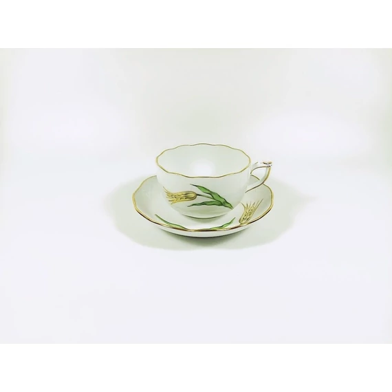 HEREND, CORNFLOWER TEA CUP & SAUCER, HANDPAINTED PORCELAIN ! (B131)