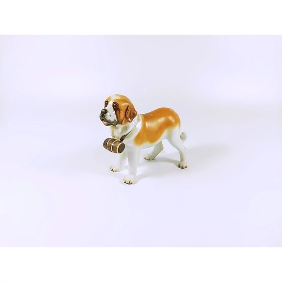 HEREND, SAINT BERNARD DOG, HANDPAINTED PORCELAIN FIGURINE (B138)