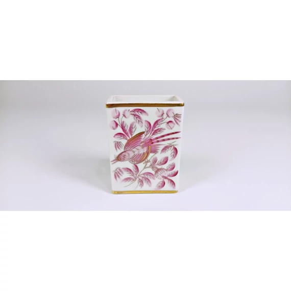 HEREND PURPLE CHINESE ZOOLOGICAL JARDIN (ZOPA) MATCHBOX HOLDER PORCELAIN (B157)