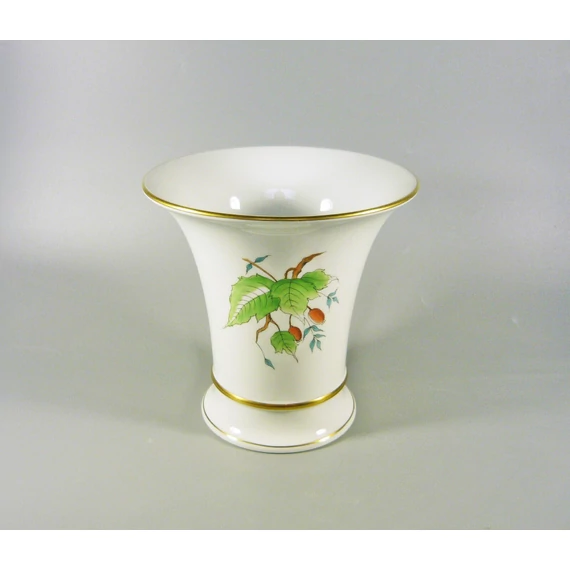 HEREND, ROSEHIP MOTIVE VASE 5.5", HANDPAINTED PORCELAIN ! (BT010)