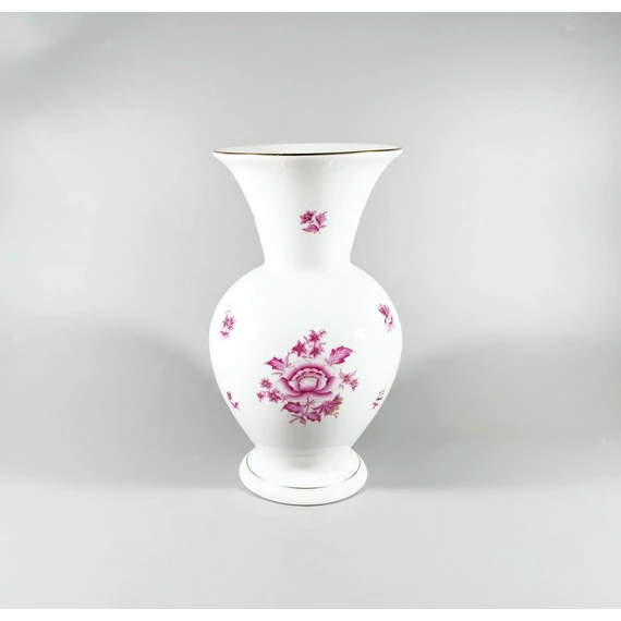 HEREND, RASPBERRY NANKING BOUQUET VASE 8", HANDPAINTED PORCELAIN ! (H026)