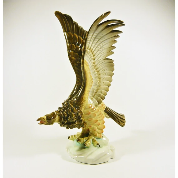 HEREND, MYTHICAL PREDATOR "TURUL" BIRD, HANDPAINTED PORCELAIN FIGURINE ! (H101)