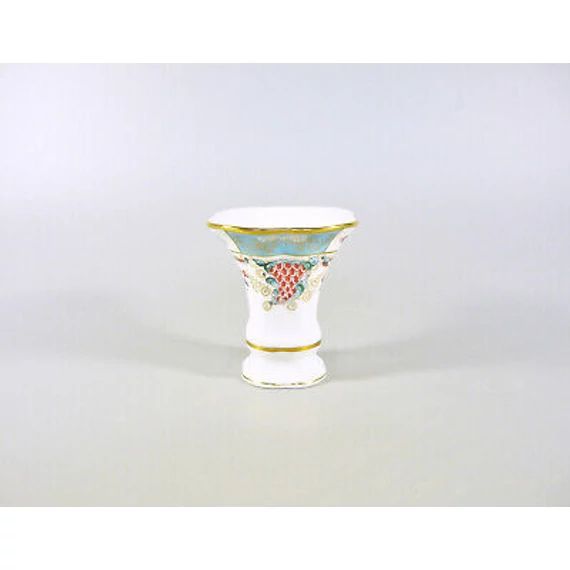 HEREND, CORNUCOPIA (TCA) SMALL VASE, ARTIST SIGNED HANDPAINTED PORCELAIN! (I011)