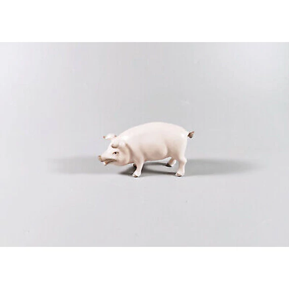 HEREND, PIG STANDING 3", MINIATURE HANDPAINTED PORCELAIN FIGURINE ! (I072)