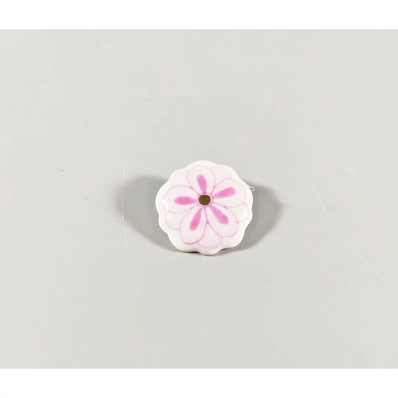 HEREND, RASPBERRY FLOWER SMALL PIN-UP BADGE, HANDPAINTED PORCELAIN ! (I090)