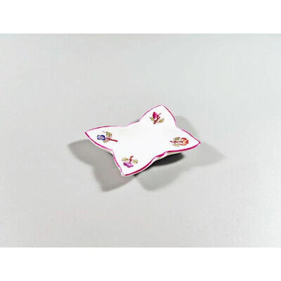 HEREND, BUTTERFLY SHAPED INCENSE HOLDER 2.2", HANDPAINTED PORCELAIN ! (I100)