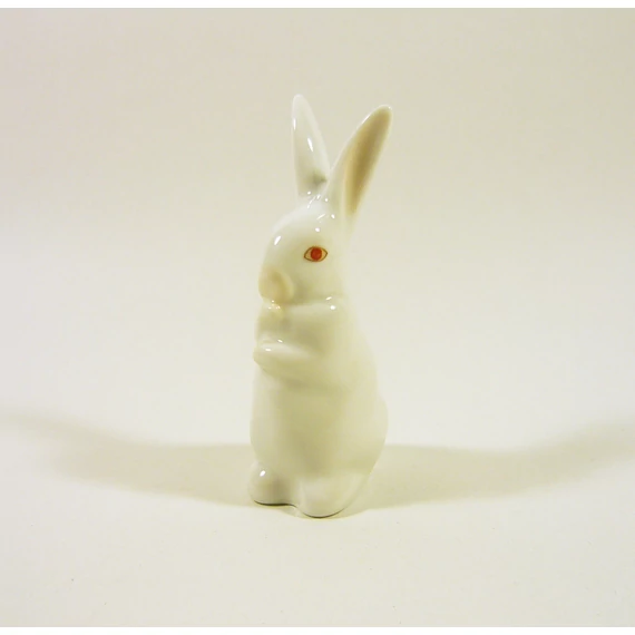 HEREND, WHITE RABBIT STANDING 3.5", HANDPAINTED PORCELAIN FIGURINE, MINT! (I106)