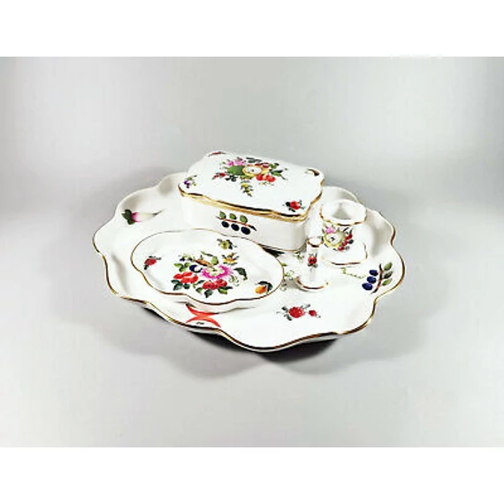 HEREND, BOUQUET DE FRUITS (BFR) SMOKING SET, HANDPAINTED PORCELAIN ! (I125)