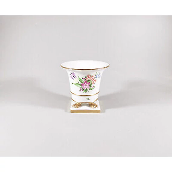 HEREND, BOUQUET DE TULIPE EMPIRE CLAWFOOT PLANTER, HANDPAINTED PORCELAIN! (I200)