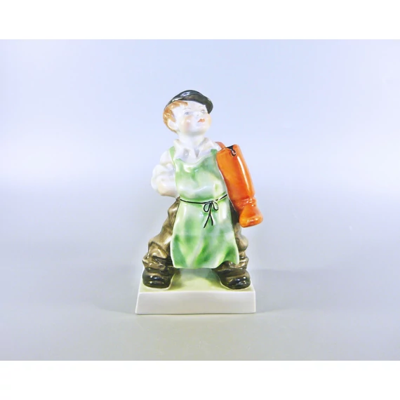 HEREND, BOOTMAKER 7.2", ANTIQUE HANDPAINTED PORCELAIN FIGURINE 1946 ! (J019)