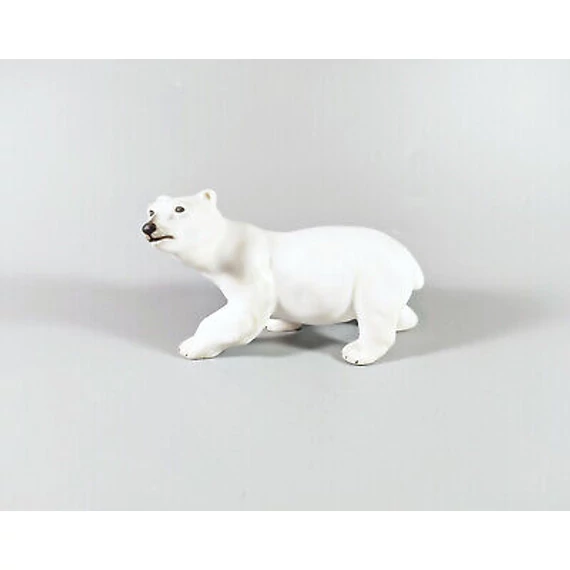 HEREND, YOUNG POLAR BEAR 5.5", HANDPAINTED PORCELAIN FIGURINE MCD ! (J070)