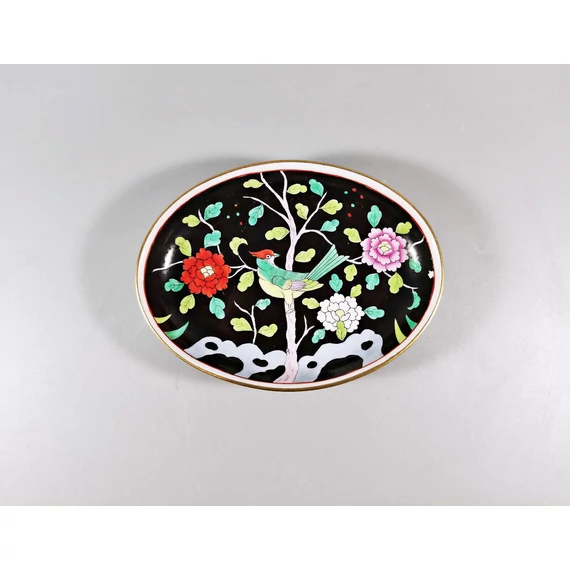 HEREND, CHINESE MACAO (MAC) ASHTRAY 4.7", HANDPAINTED PORCELAIN  ! (J083)