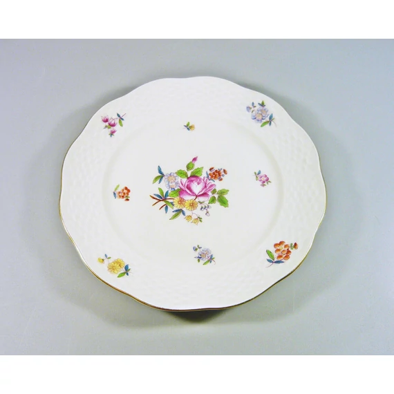 HEREND, PETITE BOUQUET DE ROSE DESSERT PLATE 7",HANDPAINTED PORCELAIN ! (J143)