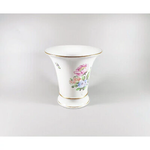 HEREND, FLOWER BOUQUET VASE, HANDPAINTED PORCELAIN ! (J325)