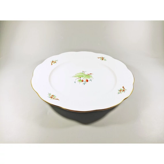 HEREND, ROSEHIP MOTIVE CHARGER TRAY 11", HANDPAINTED PORCELAIN ! (J345)