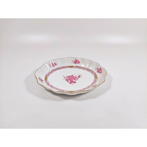 HEREND RASPBERRY CHINESE BOUQUET SAUCE BOWL (212) HANDPAINTED PORCELAIN ! (J368)