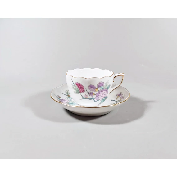 HEREND, ROYAL GARDEN (EVICT) COFEE CUP & SAUCER, HANDPAINTED PORCELAIN ! (K007)