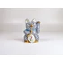 Picture 1/11 -HEREND, DARK BLUE FISHNET MANEKI-NEKO WAVING CAT, PORCELAIN FIGURINE ! (D021)