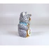 Picture 3/11 -HEREND, DARK BLUE FISHNET MANEKI-NEKO WAVING CAT, PORCELAIN FIGURINE ! (D021)