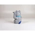 Picture 6/11 -HEREND, DARK BLUE FISHNET MANEKI-NEKO WAVING CAT, PORCELAIN FIGURINE ! (D021)