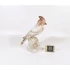 Picture 2/15 -HEREND, BROWN SINGER BIRD ON A LOG, HANDPAINTED PORCELAIN FIGURINE (H019)