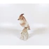 Picture 8/15 -HEREND, BROWN SINGER BIRD ON A LOG, HANDPAINTED PORCELAIN FIGURINE (H019)