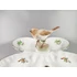 Picture 4/12 -HEREND, QUADRA DISH CENTERPIECE WITH BIRD FIGURINE, HANDPAINTED PORCELAIN (H020)