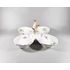 Picture 7/12 -HEREND, QUADRA DISH CENTERPIECE WITH BIRD FIGURINE, HANDPAINTED PORCELAIN (H020)