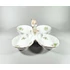 Picture 9/12 -HEREND, QUADRA DISH CENTERPIECE WITH BIRD FIGURINE, HANDPAINTED PORCELAIN (H020)