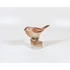 Picture 9/10 -HEREND, BROWN SINGER BIRD ON A LOG, HANDPAINTED PORCELAIN FIGURINE (H025)