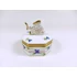 Picture 12/15 -HEREND, BLUE GARLAND PBG TRINKET BOX WITH FISH KNOB HANDPAINTED PORCELAIN (H126)