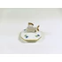 Picture 14/15 -HEREND, BLUE GARLAND PBG TRINKET BOX WITH FISH KNOB HANDPAINTED PORCELAIN (H126)