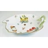 Picture 11/14 -HEREND, FRUITS NECKER MUSHROOM FRUIT DECORATED LEAF SHAPED PORCELAIN DISH (H128)