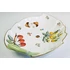 Picture 13/14 -HEREND, FRUITS NECKER MUSHROOM FRUIT DECORATED LEAF SHAPED PORCELAIN DISH (H128)