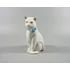 Picture 1/12 -HEREND, WHITE CAT WITH A BUTTERFLY BOW, HANDPAINTED PORCELAIN FIGURINE ! (I132)