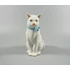 Picture 3/12 -HEREND, WHITE CAT WITH A BUTTERFLY BOW, HANDPAINTED PORCELAIN FIGURINE ! (I132)