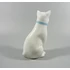 Picture 6/12 -HEREND, WHITE CAT WITH A BUTTERFLY BOW, HANDPAINTED PORCELAIN FIGURINE ! (I132)