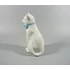 Picture 8/12 -HEREND, WHITE CAT WITH A BUTTERFLY BOW, HANDPAINTED PORCELAIN FIGURINE ! (I132)