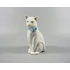 Picture 10/12 -HEREND, WHITE CAT WITH A BUTTERFLY BOW, HANDPAINTED PORCELAIN FIGURINE ! (I132)